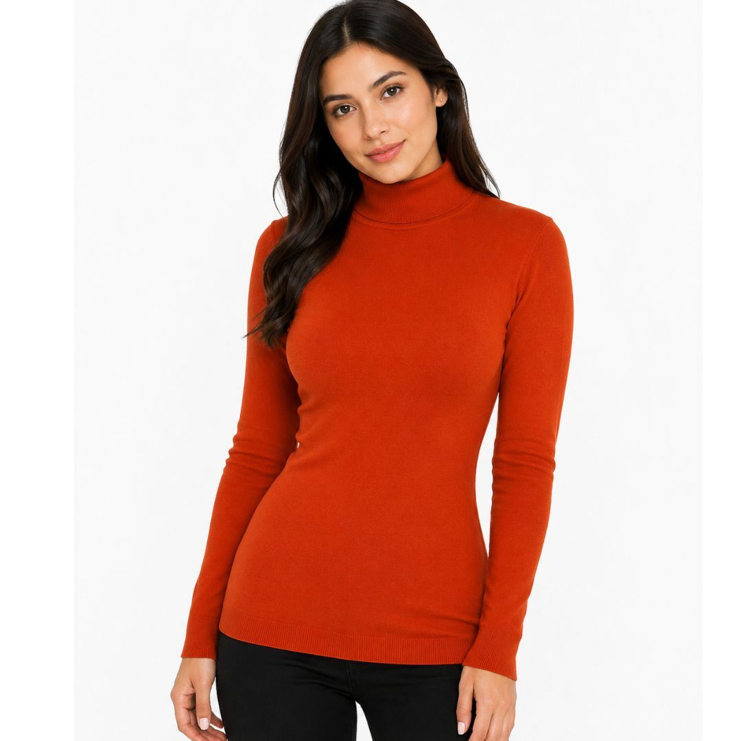 Chompa de mujer cashmere hilo Cuello alto